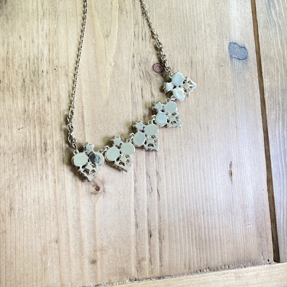 The Limited Necklace‎ Jeweled Maroon and Gray with Gold NWT Crystals